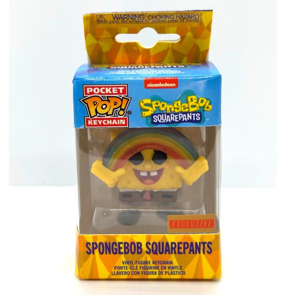 Funko Pocket Pop! Keychain, Sponge Bob Square Pants w/Rainbow - New